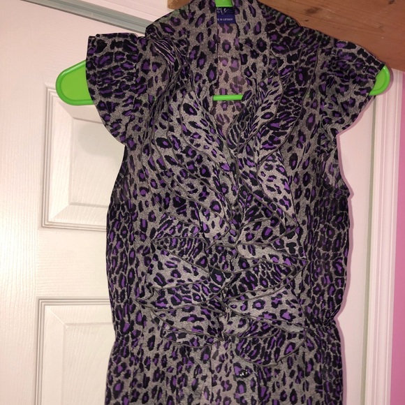 Purple cheetah print blouse - Picture 1 of 3